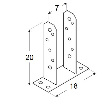 Post Holder Type TT for concrete base 9 cm