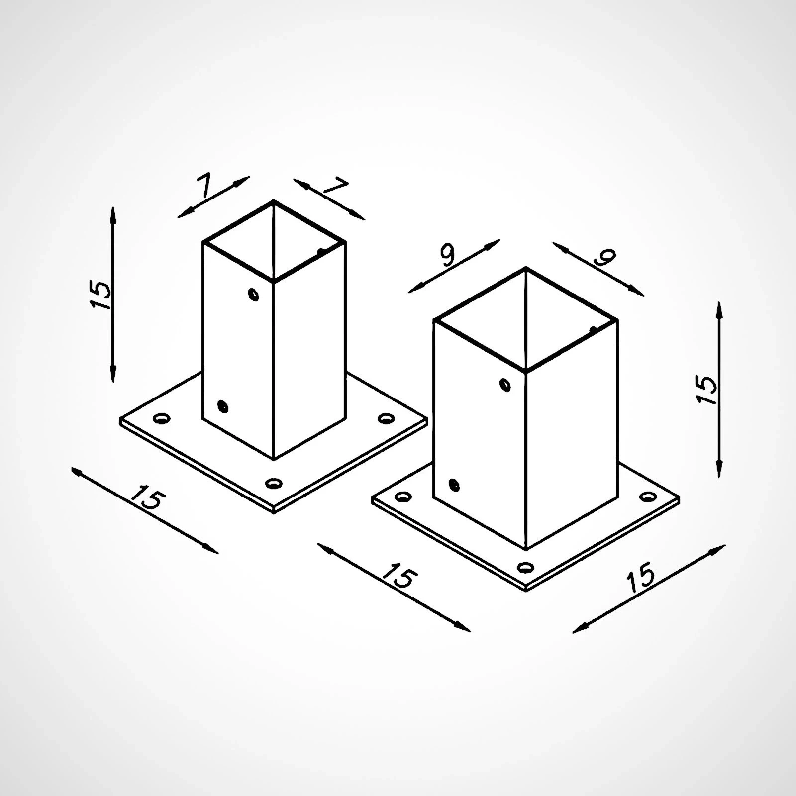 Metal Post Holder for Concrete