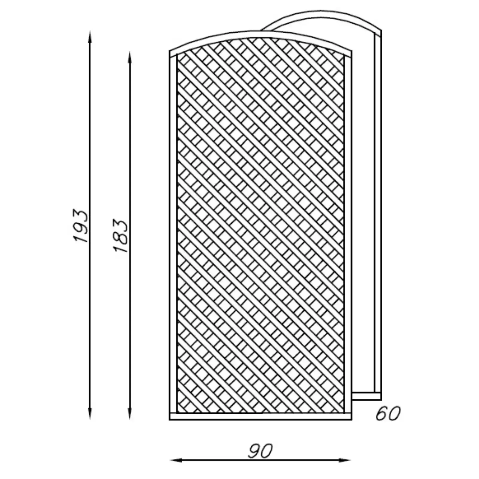 Traliccio Clementine ad arco h163/183/163 x 183 cm