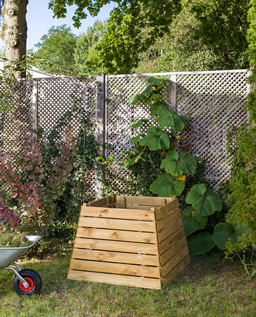 Modular composter with a lid