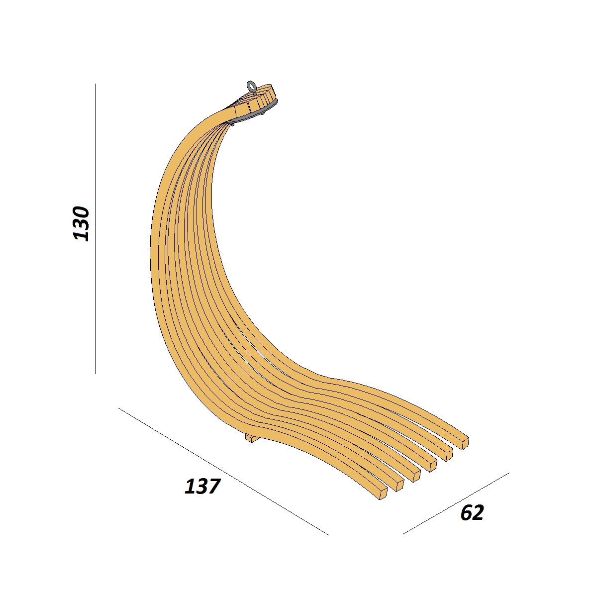 Wave Hanging Lounger h145x168x66 (Dralon / grey)