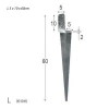 Metal Post Holder (Spike) 7 x 7 x 75 cm