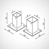 Metal Post Holder for Concrete 7 x 7 x 15 cm