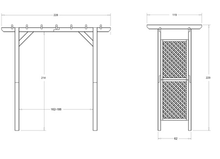 Pergola Henley Arch XL Classic h229x119x268cm