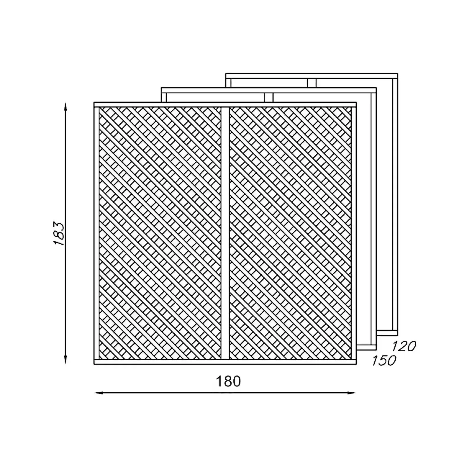 Privacy Diamond Trellis h183 x 180 cm