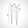 Metal Post Holder (Spike) 7 x 7 x 75 cm