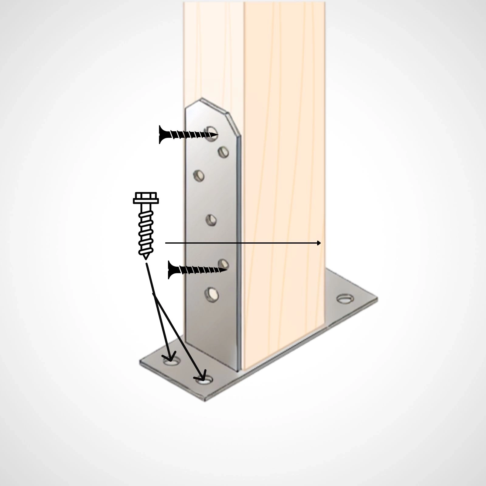 Post Holder Type TT for concrete base 7 cm