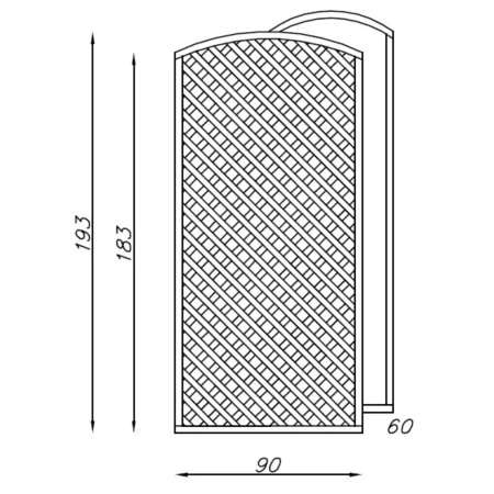 Traliccio Clementine ad arco h183/193/183 x 90 cm