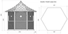Vivaldi 6-angle gazebo large h315 ? 270 cm Clementine grid