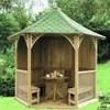 Vivaldi Maxi 6-angle gazebo h330 fi396 with red shingles