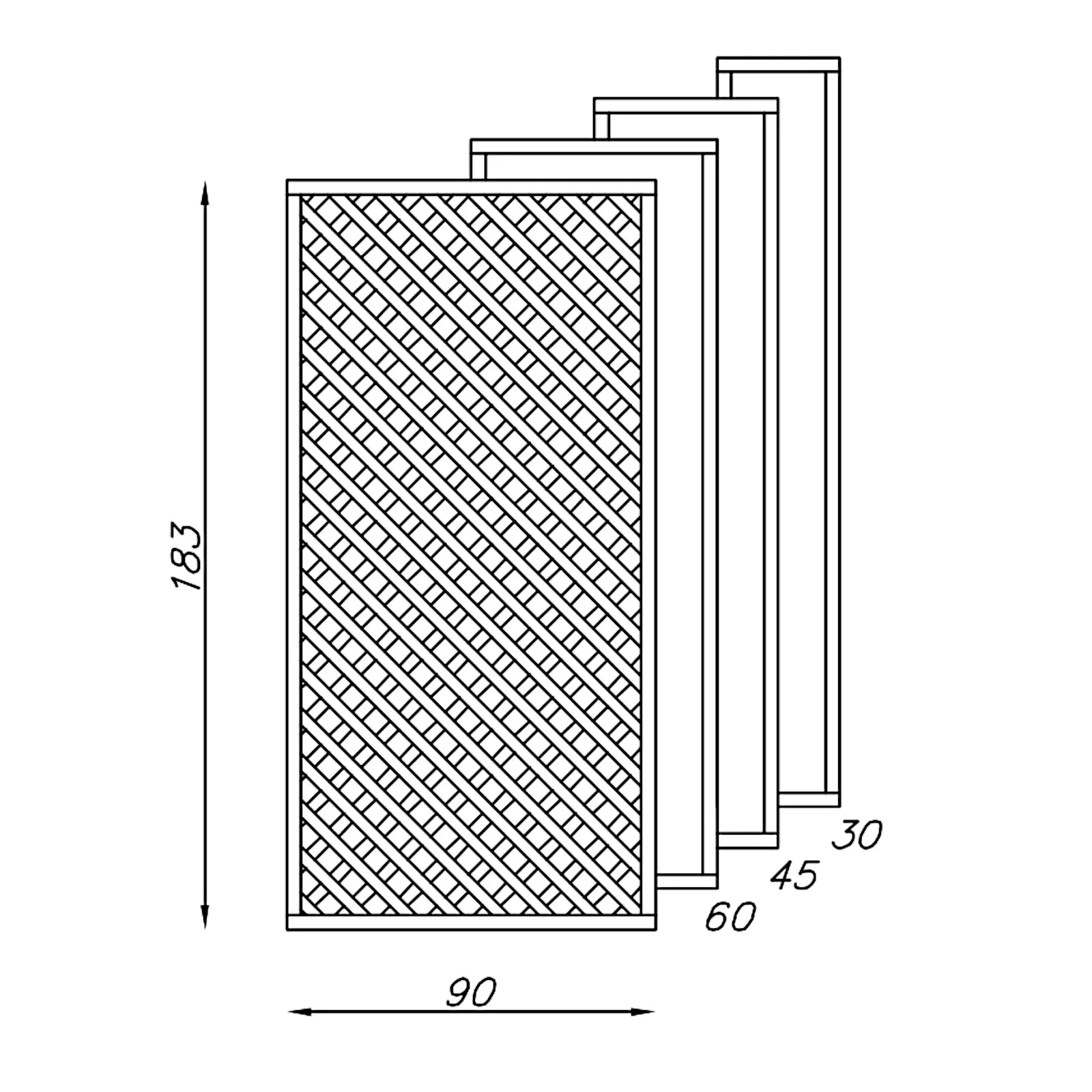 Privacy Diamond Trellis h183 x 180 cm